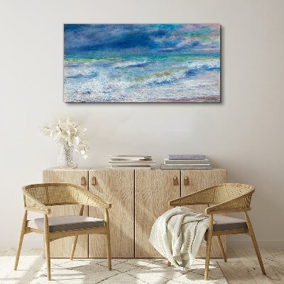 Calm sea in blue Canvas wall art