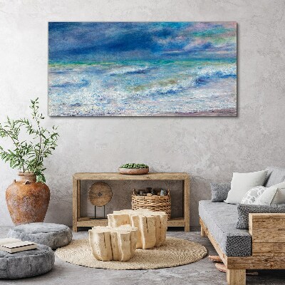 Calm sea in blue Canvas wall art