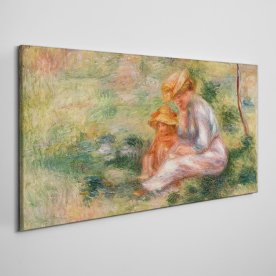 Mother and daughter in the summer sun Print on canvas