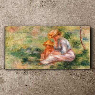 Mother and daughter in the summer sun Print on canvas