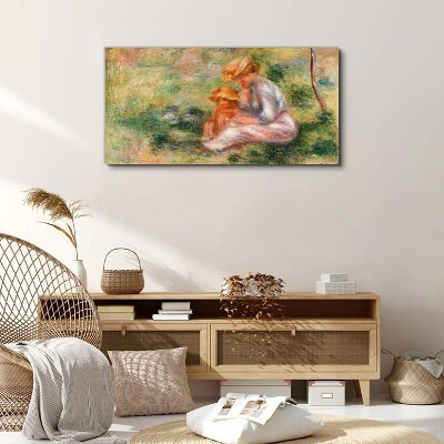 Mother and daughter in the summer sun Print on canvas