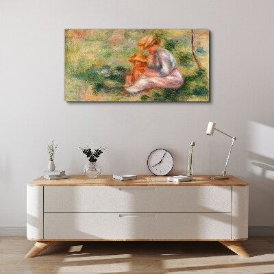 Mother and daughter in the summer sun Print on canvas