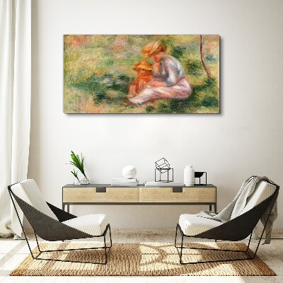 Mother and daughter in the summer sun Print on canvas