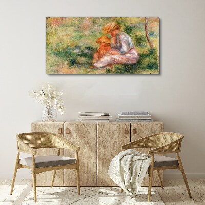 Mother and daughter in the summer sun Print on canvas