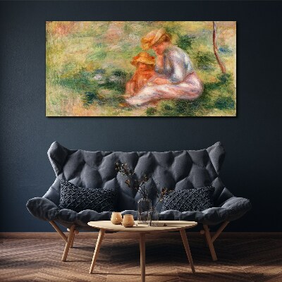 Mother and daughter in the summer sun Print on canvas