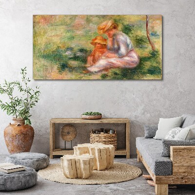 Mother and daughter in the summer sun Print on canvas