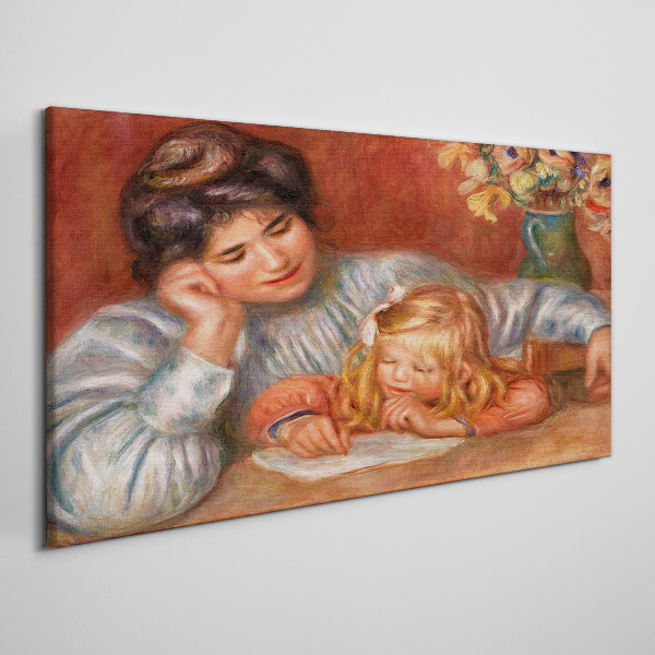 Mother with child at the table Print on canvas