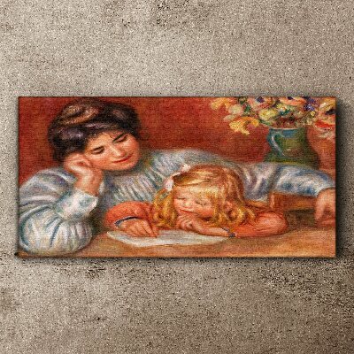 Mother with child at the table Print on canvas