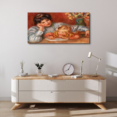 Mother with child at the table Print on canvas