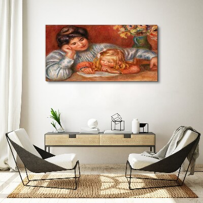 Mother with child at the table Print on canvas