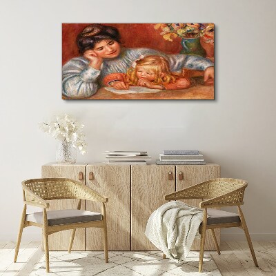 Mother with child at the table Print on canvas