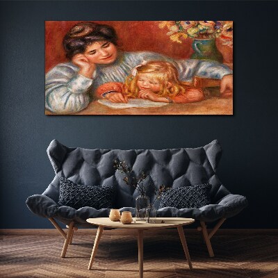 Mother with child at the table Print on canvas
