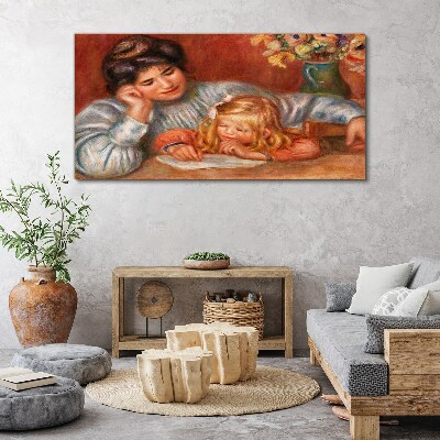 Mother with child at the table Print on canvas