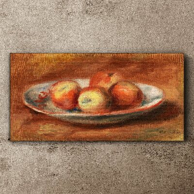 Plate fruits apples Canvas print
