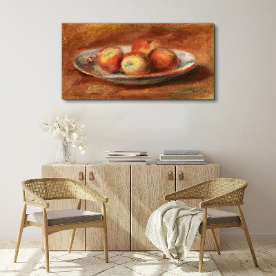 Apples on a plate Canvas wall art