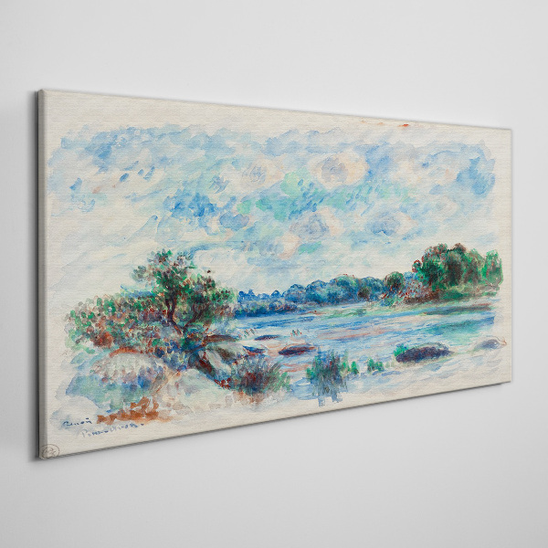 A peaceful landscape by the river Print on canvas