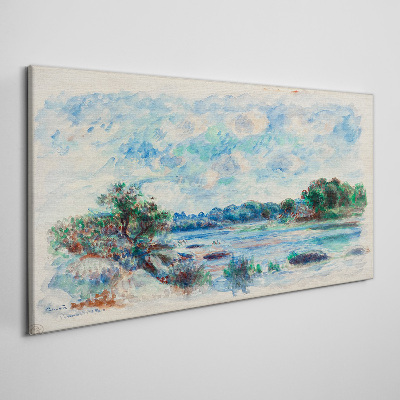 A peaceful landscape by the river Print on canvas
