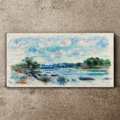 A peaceful landscape by the river Print on canvas