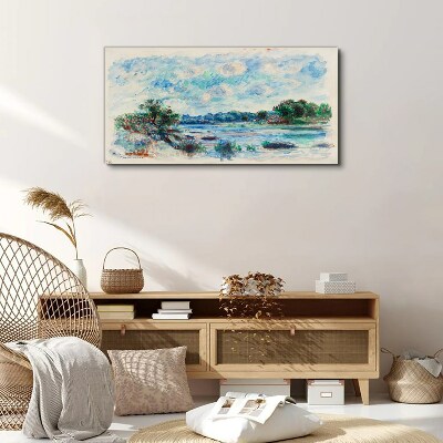 A peaceful landscape by the river Print on canvas