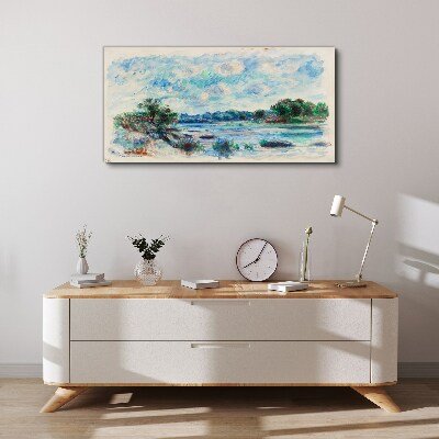 A peaceful landscape by the river Print on canvas