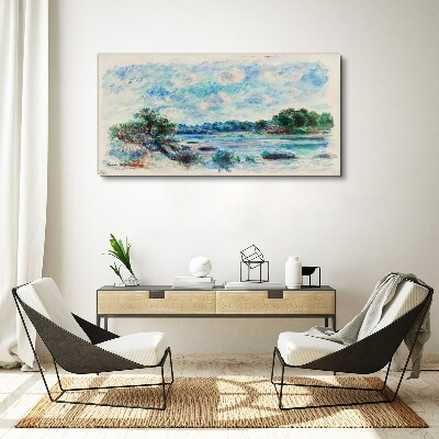 A peaceful landscape by the river Print on canvas