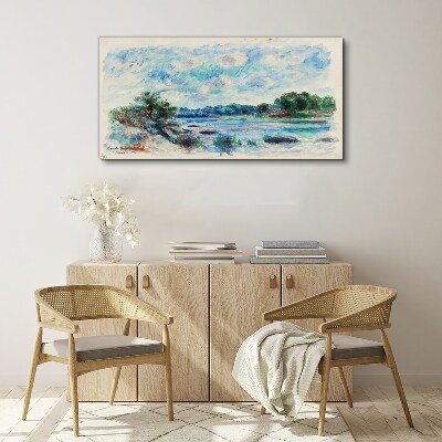 A peaceful landscape by the river Print on canvas