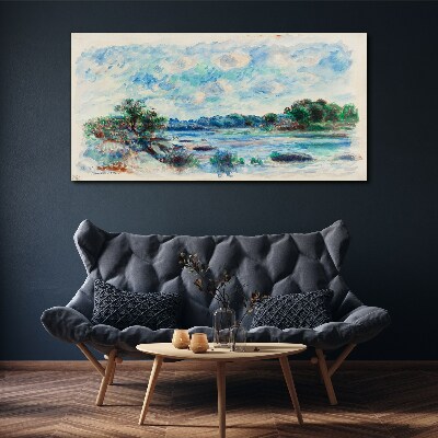 A peaceful landscape by the river Print on canvas