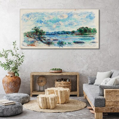 A peaceful landscape by the river Print on canvas