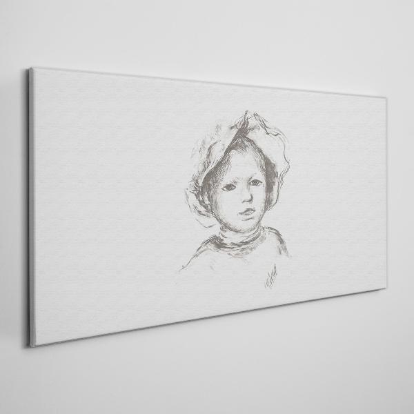 Portrait of a child wearing a hat Print on canvas