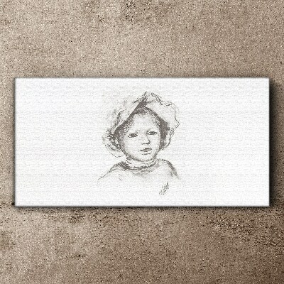 Portrait of a child wearing a hat Print on canvas