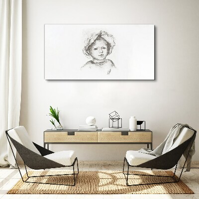 Portrait of a child wearing a hat Print on canvas