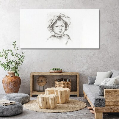 Portrait of a child wearing a hat Print on canvas
