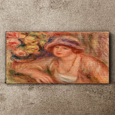 Woman with a hat Print on canvas