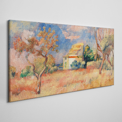 Summer landscapes in pastel colors Canvas wall art