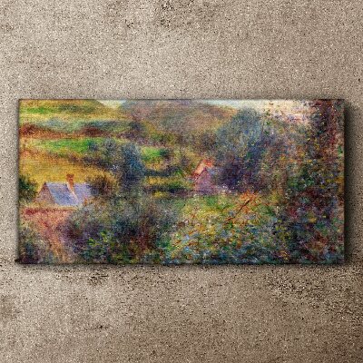 Country scenery in pastel colors Print on canvas
