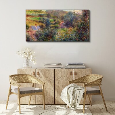 Country scenery in pastel colors Print on canvas