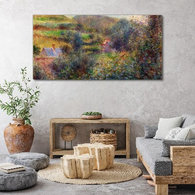 Country scenery in pastel colors Print on canvas