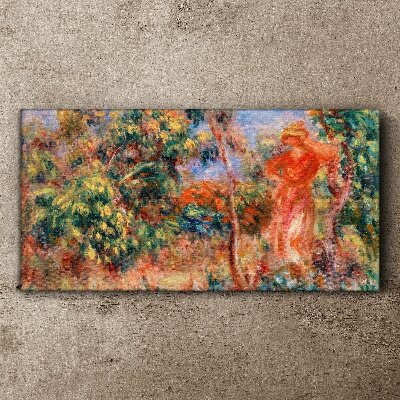 Woman in the garden Canvas wall art