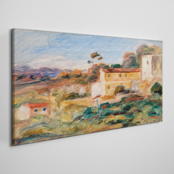 Landscape with rural buildings Canvas wall art
