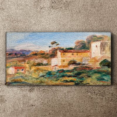 Landscape with rural buildings Canvas wall art