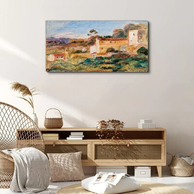 Landscape with rural buildings Canvas wall art