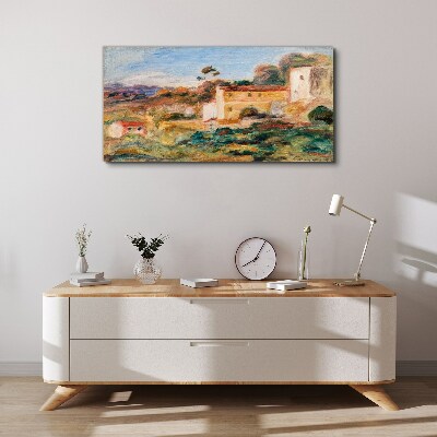 Landscape with rural buildings Canvas wall art