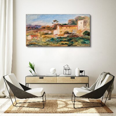 Landscape with rural buildings Canvas wall art