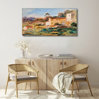 Landscape with rural buildings Canvas wall art