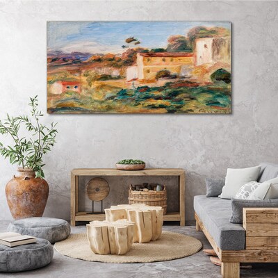 Landscape with rural buildings Canvas wall art