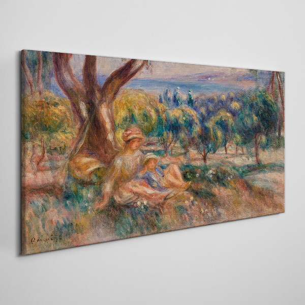 Mother and child in the orchard Canvas wall art