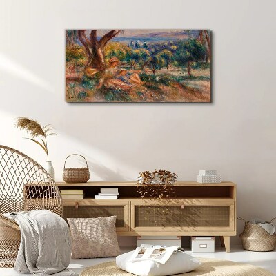 Mother and child in the orchard Canvas wall art