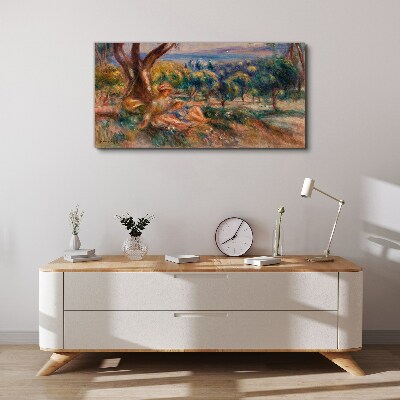 Mother and child in the orchard Canvas wall art