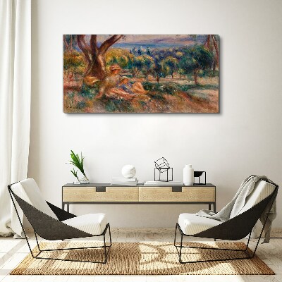 Mother and child in the orchard Canvas wall art