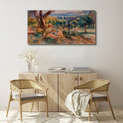 Mother and child in the orchard Canvas wall art